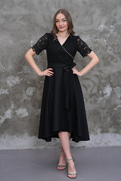 MAG FASHİON Βραδινό φόρεμα αποφοίτησης, ασύμμετρη κοπή, κοντό μπροστά και μακ...