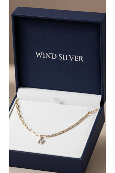 Wind Silver Yarı Su Yolu Yarı Zincir Kolye Harfini Seç 925 ayar