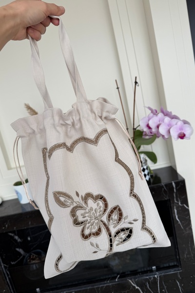 QBR Home Țesătură multifuncțională cu găuri brodate pentru broderie Ç geantă ...