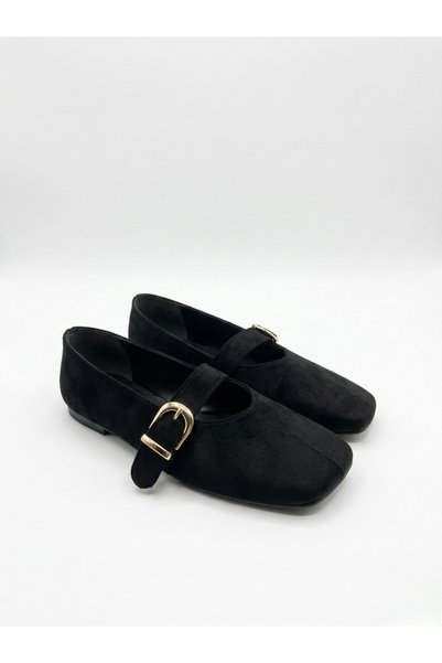 afra shoes أحذية نسائية جلد سويدي مقدمة مربعة حذاء مسطح - تصميم أنيق ومريح
