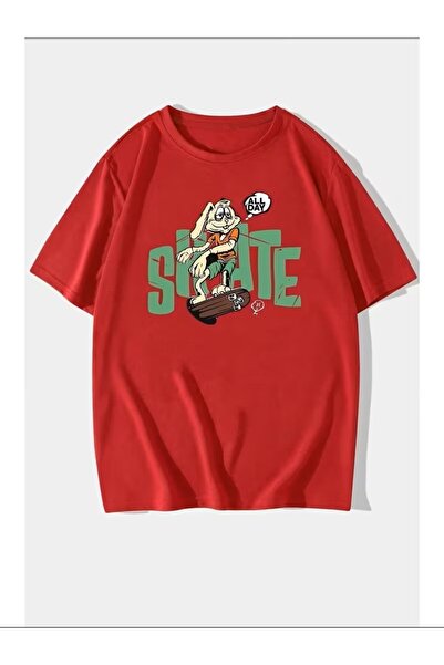 LAND MODA Tricou unisex All Day Rabbit Design