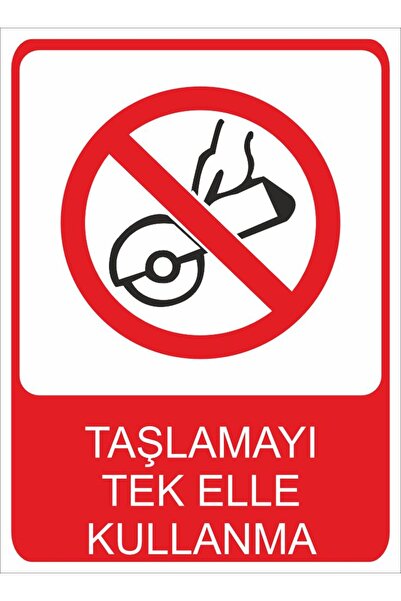 Tembel Baykuş لافتة تحذيرية للتعامل مع آلة الطحن بيد واحدة 20x30 سم فوركس