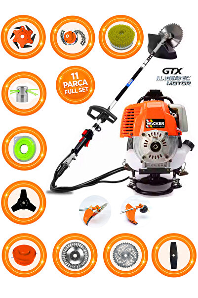 Wacker Pro German TX-462 MAX Seri Sırt Tipi Benzinli Ot Çalı Çim Biçme Tırpan...