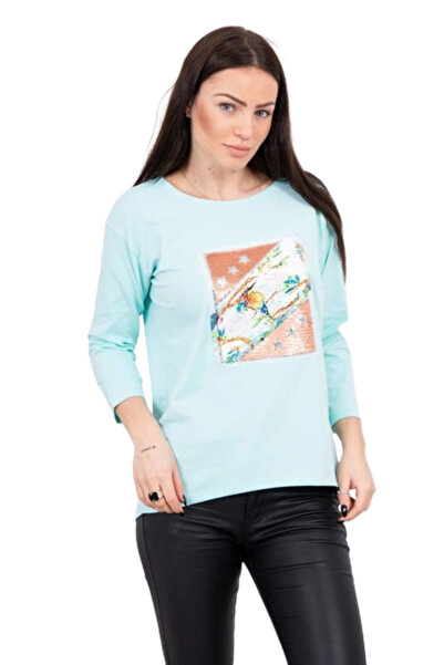 Kesi 3D Bird Graphic Blouse, Mint