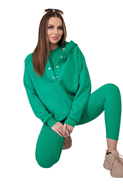 Kesi Komplet 3 w 1 bluza, top i legginsy zielony