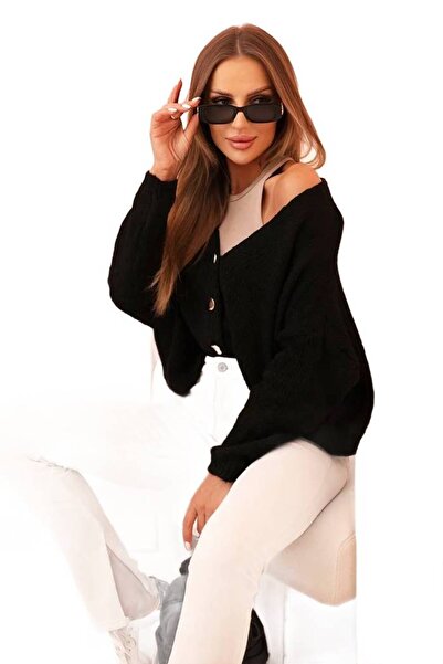 Kesi Czarny sweterek kardigan zapinany na guziki