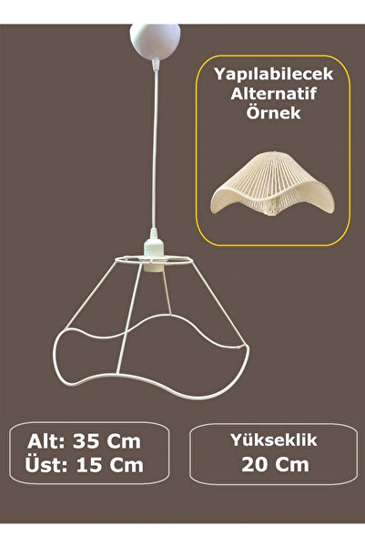 Allians Dalgalı Avize Teli, Beyaz Statik Boyalı, İskelet ve Duy Takımı Dahil
