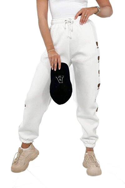 Kesi Pantaloni Amour ecru din bumbac