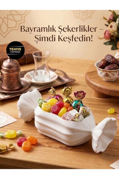 tekmation Premium Kristal Kesim Bayram Şekerliği, Bayram Şekerlik (Plastik) 2...