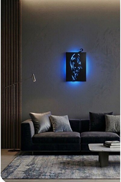 zuzucastore Panter Temalı Kablosuz Ledli Ev Ofis Duvar Dekorasyon