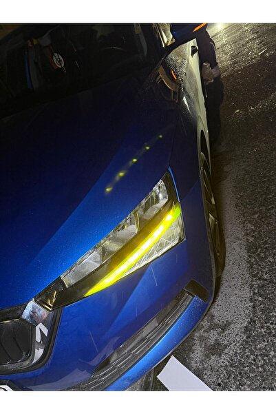 Skoda Scala 2019-2023 Far Sticker Set Koyu Sarı