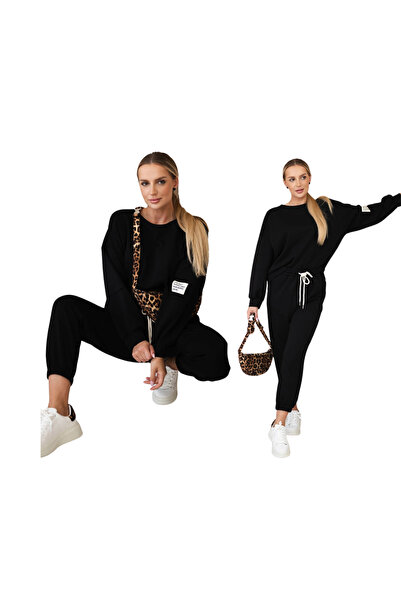 Kesi Set negru din două piese pentru femei: hanorac și pantaloni | MASELKO
