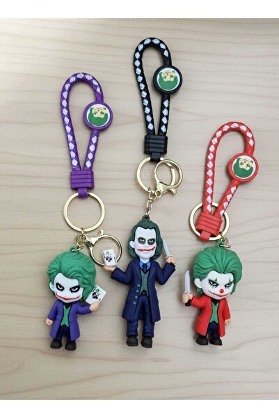 invictus design 3D Silikon Joker Figürlü Gold Zincirli Anahtarlık Çanta Akses...