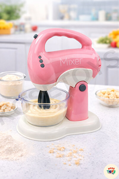 kosetoys خلاط ألعاب صغير متحرك واقعي باللون الوردي مع بطارية وصوت