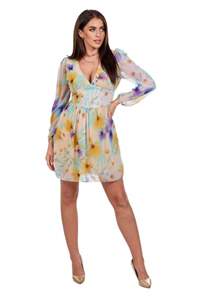 Kesi Rochie vaporoasă cu motiv floral galben