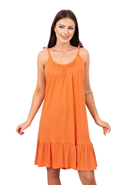 Kesi Sukienka na cienkich ramiączkach ciemna morela