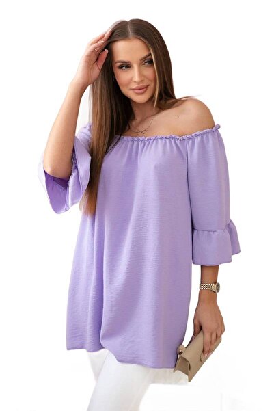 Kesi Light purple Spanish blouse with Ruffled on the sleeve