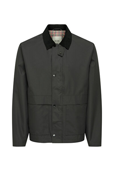 Only & Sons Antrasit Erkek Dik Yaka Normal Fit Ceket 22031626 ONSKOSMO LIFE J...