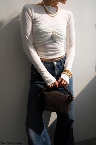 CADDELAMODA Women's Boat Neck Sweater Ruched Knitwear