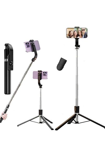 NO BRAND Selfie Stick Tripod 170cm Extendable Phone Stand Bluetooth Remote iPhone Android