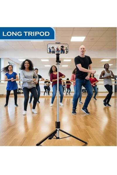 NO BRAND Selfie Stick Tripod 170cm Extendable Phone Stand Bluetooth Remote iP...