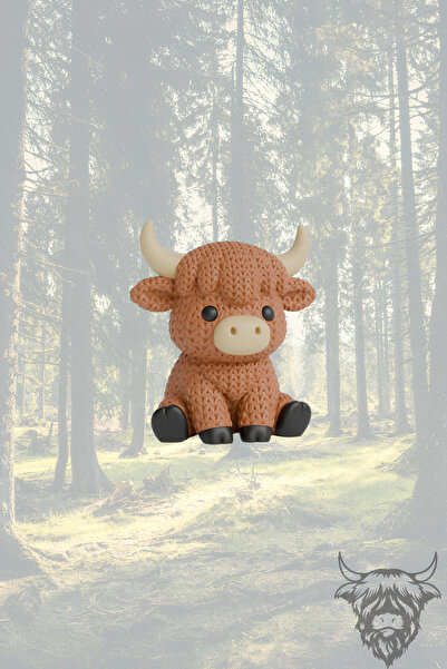 mmb Croșetat cu model Amigurumi Vacă Highland breloc geantă Accesoriu auto ti...