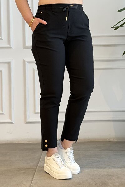 yb yağmur butik Elastic Waist Asymmetrical Trousers