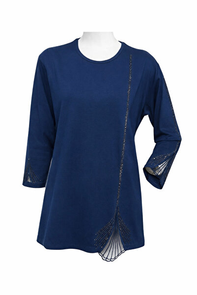 Subaşı Taş İşlemeli File Detaylı Şık Bluz