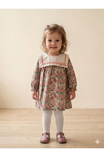 Bebüş Kız Çocuk Çiçekli Elbise