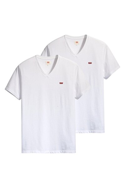 Levi's Herren T-Shirt 2er Pack - Original Housemark Tee, V-Ausschnitt, Baumwolle