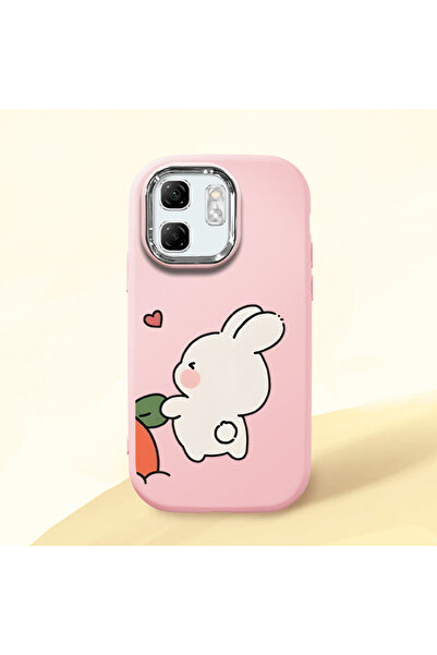 ucuc حافظة سيليكون وردية اللون متوافقة مع هاتف Infinix Smart 9 مع حماية للكام...