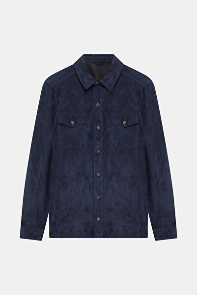 W Collection LACİVERT DERI GOMLEK