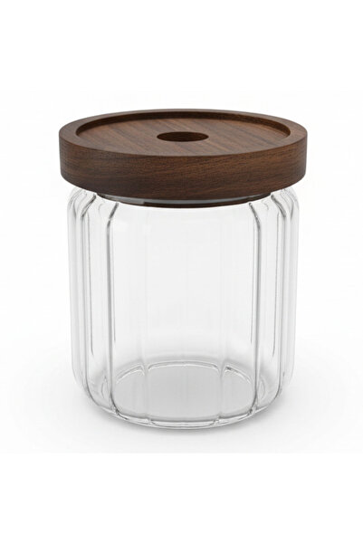Ocean Glass Classic Glass Storage Jar with Wooden Seal Lid – 560 ml