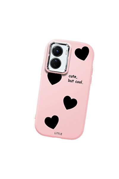 Hontinga حافظة هاتف من السيليكون الناعم باللون الوردي متوافقة مع كاميرا Vivo ...