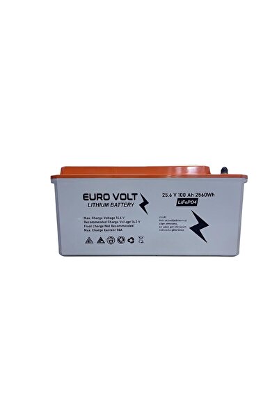 EUROVOLT Euro Volt Lityum Battery 25.6 V 100 Ah 2560 Wh Life PO4