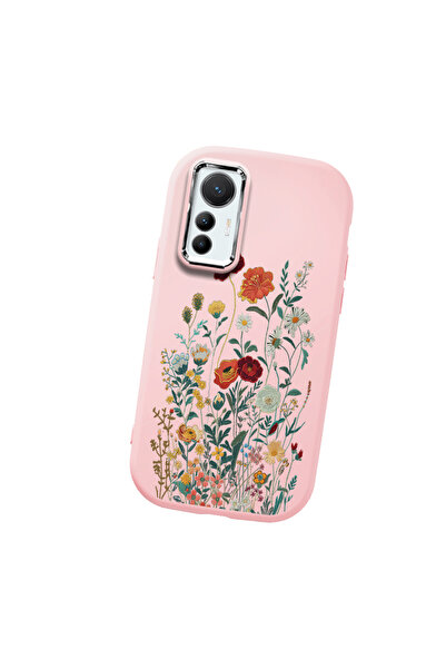 Hontinga حافظة هاتف من السيليكون الناعم باللون الوردي متوافقة مع كاميرا Mi 12...