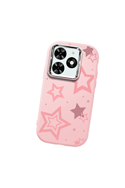 Hontinga حافظة هاتف من السيليكون الناعم باللون الوردي متوافقة مع كاميرا تكنو ...