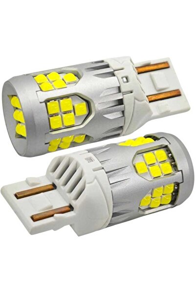 motoLEDy 2 buc W21/5W Bec LED 7443 10-50V fără defect 3000lm alb puternic