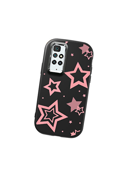 Hontinga حافظة هاتف من السيليكون الناعم باللون الأسود متوافقة مع كاميرا Redmi...