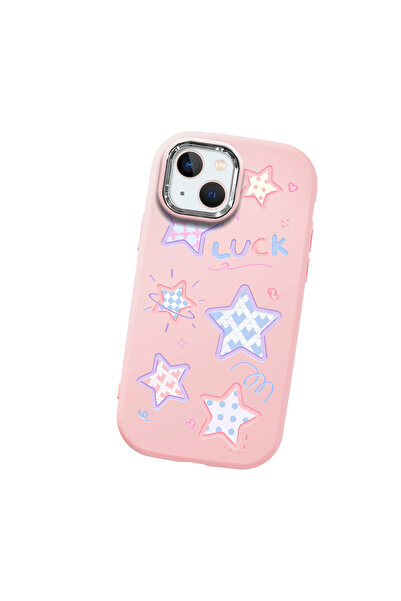 Hontinga حافظة هاتف من السيليكون الناعم باللون الوردي متوافقة مع كاميرا آيفون...