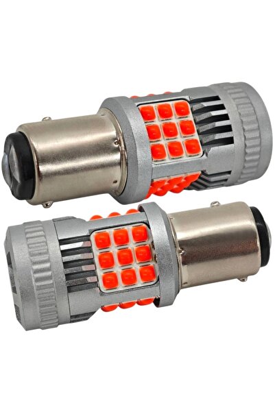 motoLEDy 2 buc P21/5W LED bec BAY15D 12-24V fără defect 2200lm roșu