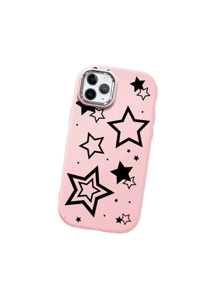 Hontinga حافظة هاتف من السيليكون الناعم باللون الوردي متوافقة مع كاميرا آيفون...