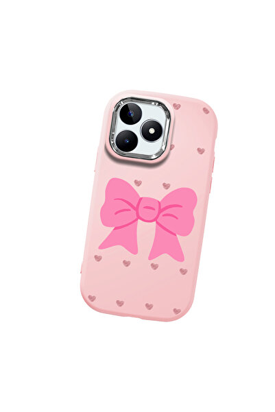 Hontinga حافظة هاتف من السيليكون الناعم باللون الوردي متوافقة مع كاميرا Realm...