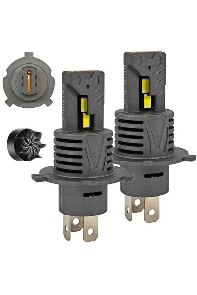 motoLEDy 2 buc becuri LED H4, H19 9-32V Canbus CSP 10000lm alb puternic