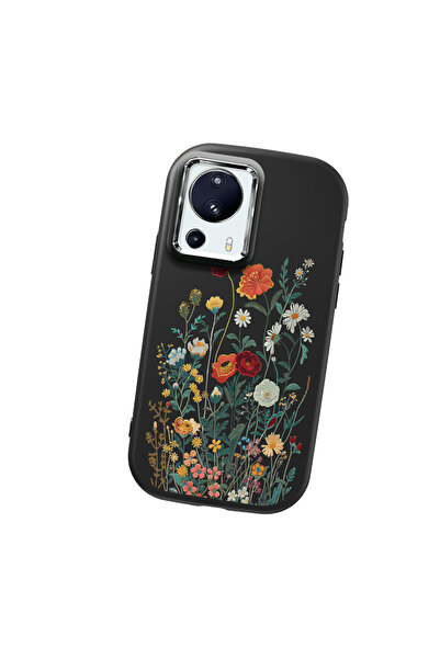 Hontinga حافظة هاتف من السيليكون الناعم باللون الأسود متوافقة مع كاميرا Mi 13...