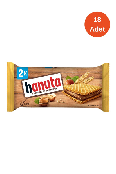 Kinder Hanuta Fındıklı Çikolatalı Gofret 2'li 44 Gr - 18 Adet