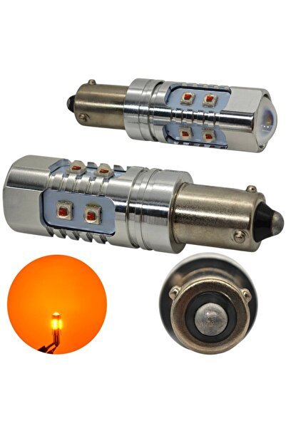 motoLEDy 2 buc H21W LED bec BAY9S 12-24V CANBUS portocaliu SUA