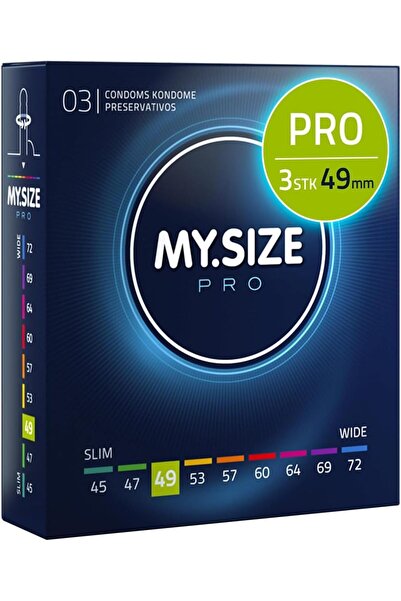 Mysize PRO Ultra Thin Size Condoms 3 Pieces (49 Size) – Odorless, Long Lastin...