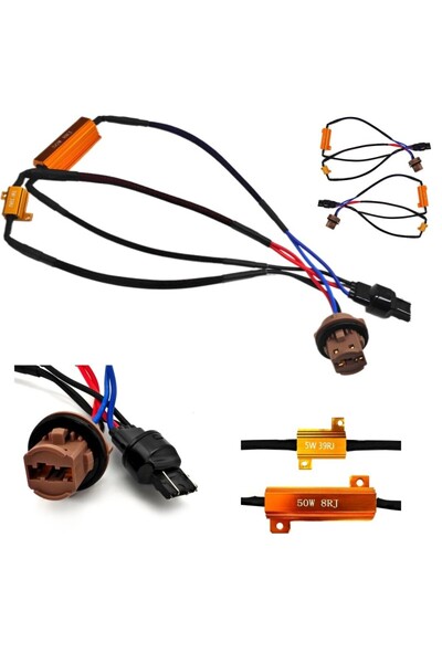 motoLEDy 2pcs W21/5W rezistor - decodor de eroare CAN 50W 8 Ohm / 5W 39 Ohm 12V