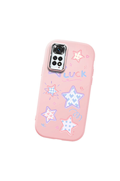 Hontinga حافظة هاتف من السيليكون الناعم باللون الوردي متوافقة مع كاميرا ريدمي...